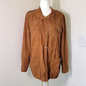 Anthropologie Maude Utility Military Jacket Coat Women’s L Snap Front Adjustable